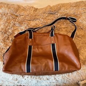 Coach Cognac Brown Leather Heritage Cabin Duffle Carry On Bag Luggage